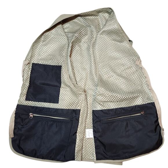 Nylon utility vest with pockets beige - Picture 4 of 7
